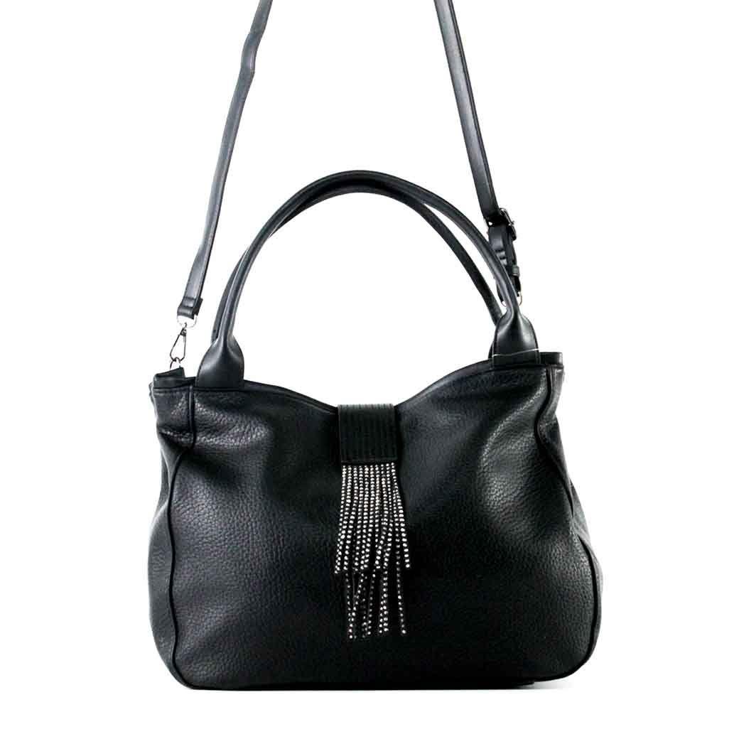 Cartera Ecocuero Pasador Strass 541 Mujer Negro Mailea-4