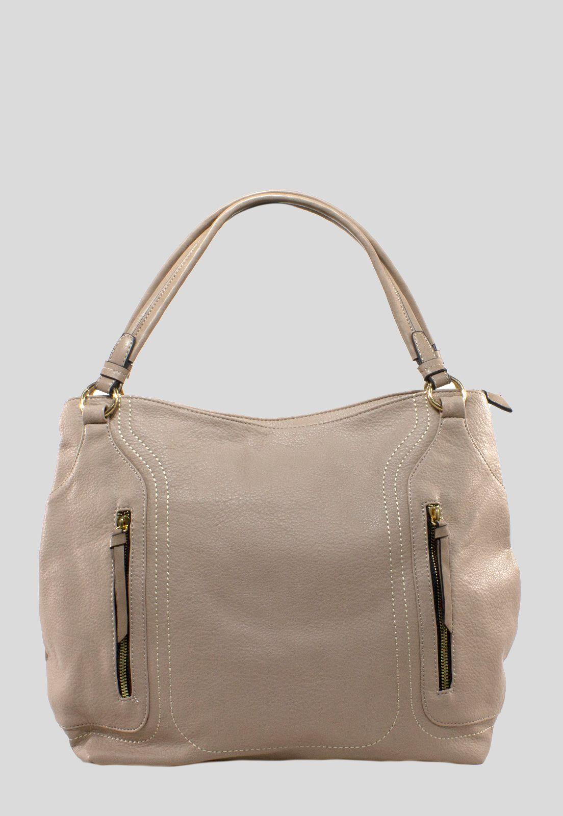 Cartera Clasica 2 Cierres Taupe-0