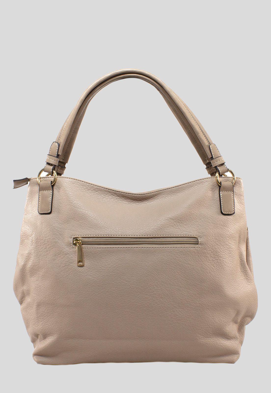 Cartera Clasica 2 Cierres Taupe-2