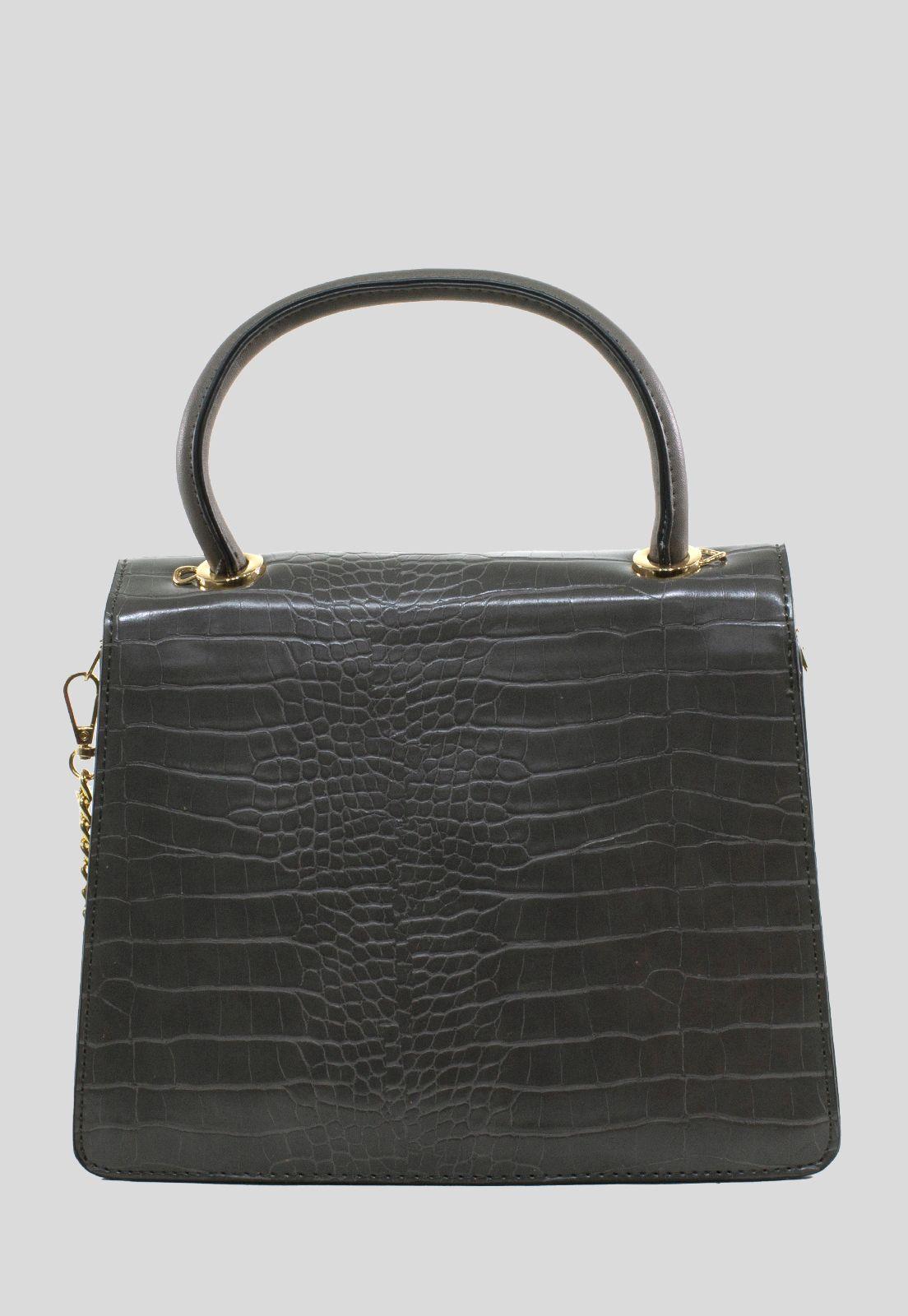 Cartera Mediana Rigida Coco Gris-2