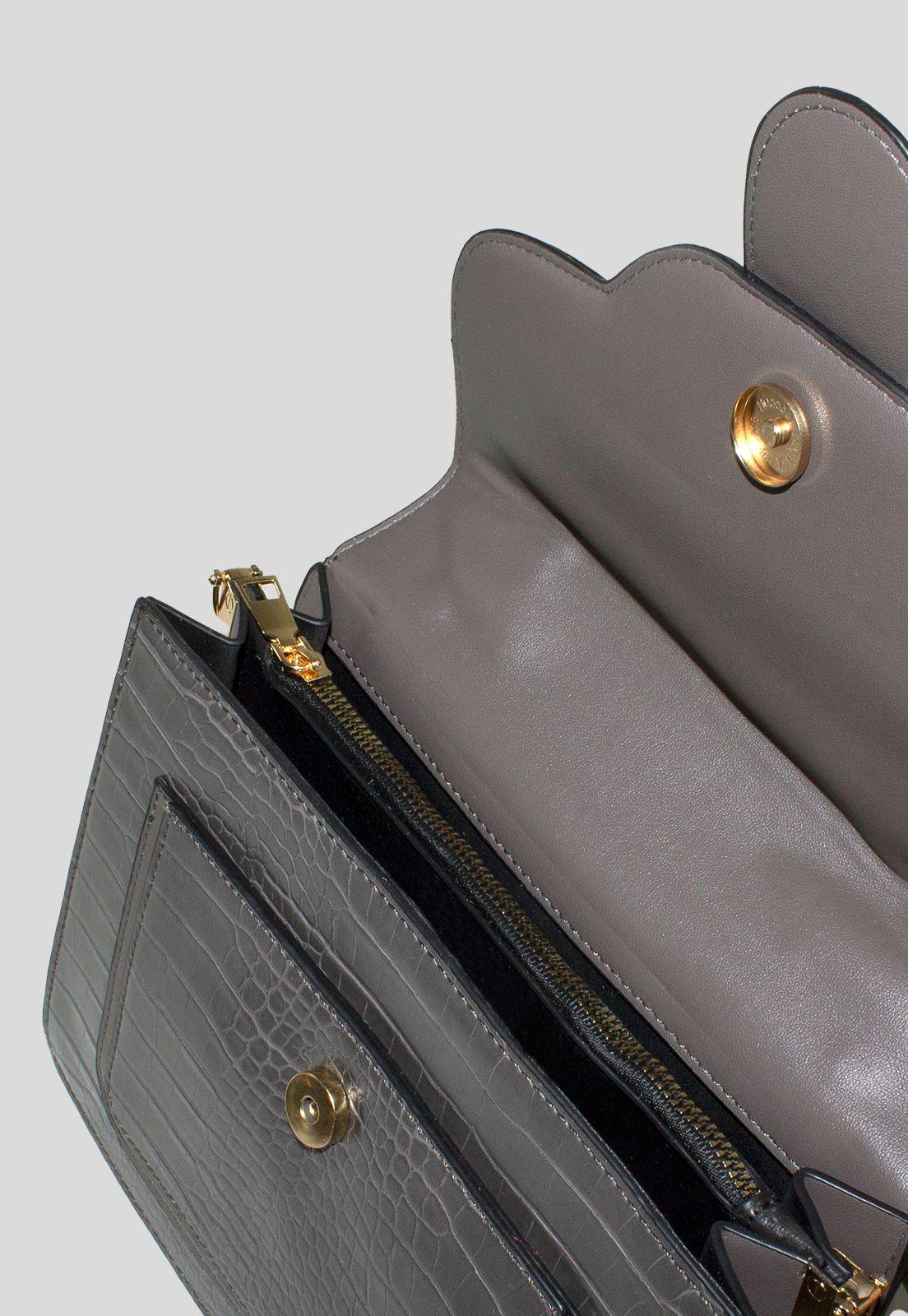 Cartera Mediana Rigida Coco Gris-3
