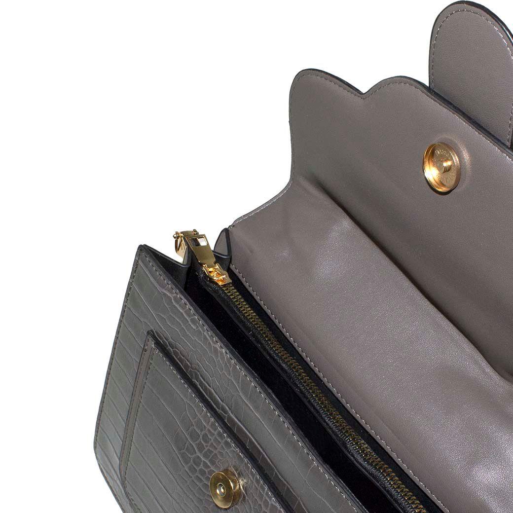 Cartera Mediana Rigida Coco Gris-3