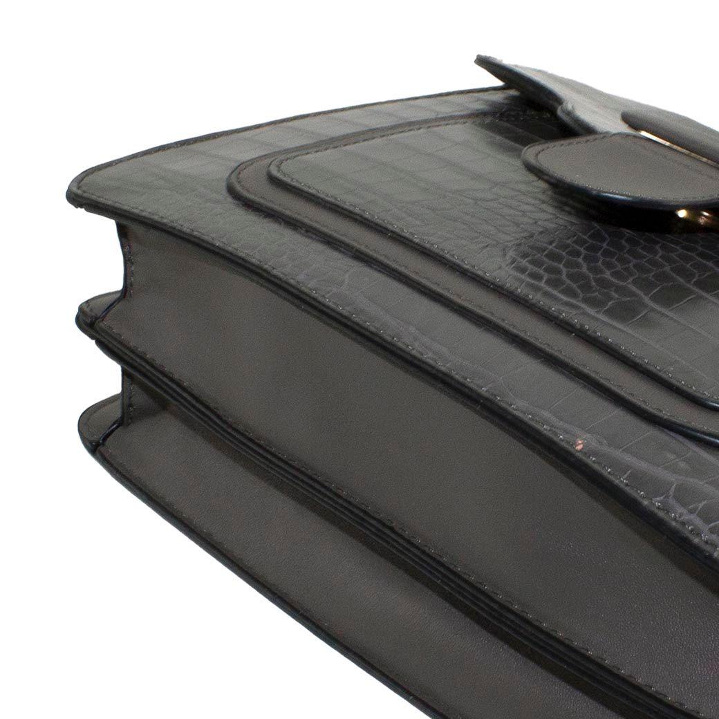 Cartera Mediana Rigida Coco Gris-4