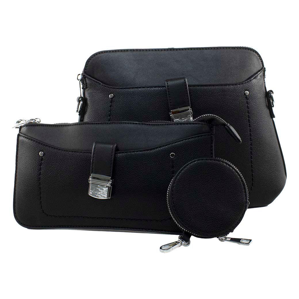 Bandolera Doble C/ Cerrojo Negro-0
