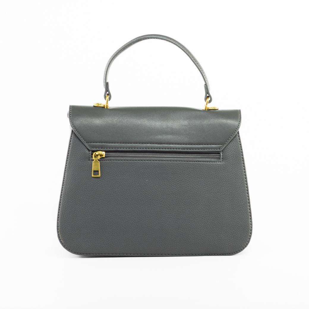 Cartera rigida cerrojo ovalado Gris-3