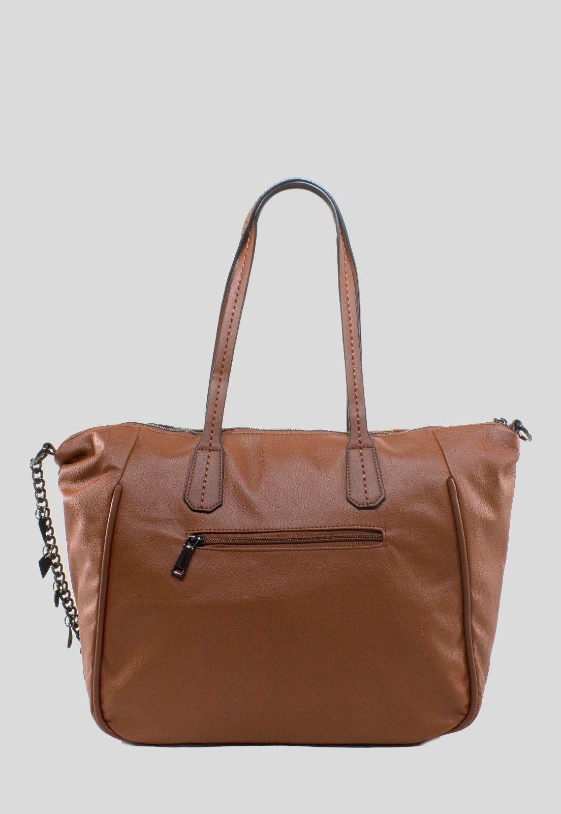 Cartera Grande Franjas Tostado-2