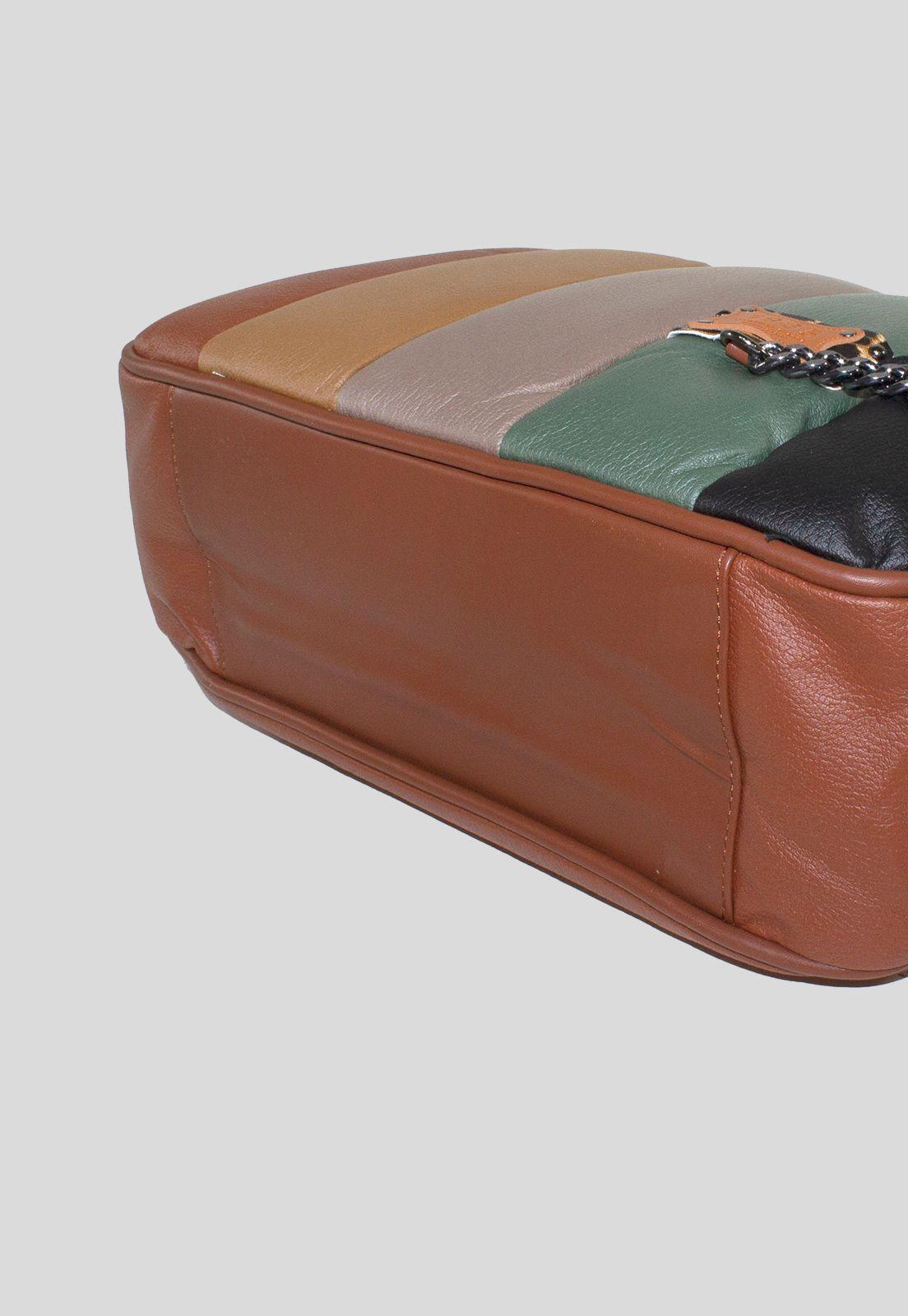 Cartera Grande Franjas Tostado-4