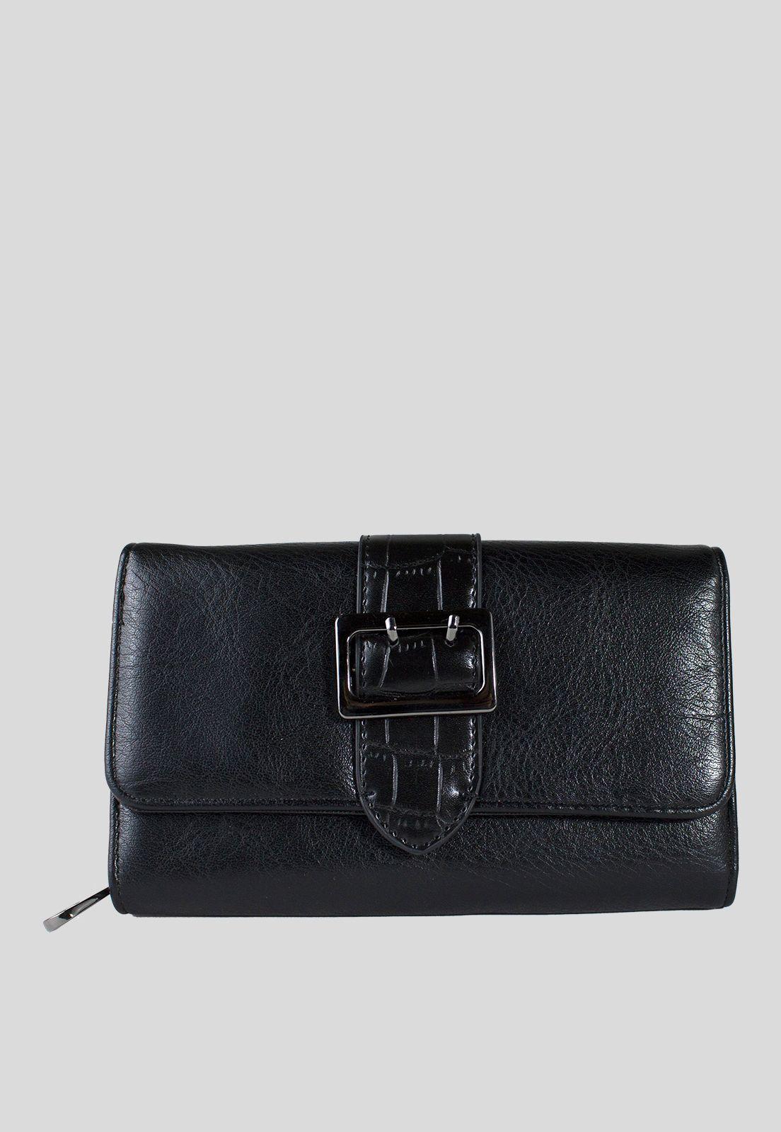 Billetera Grande Hebilla Negro-0