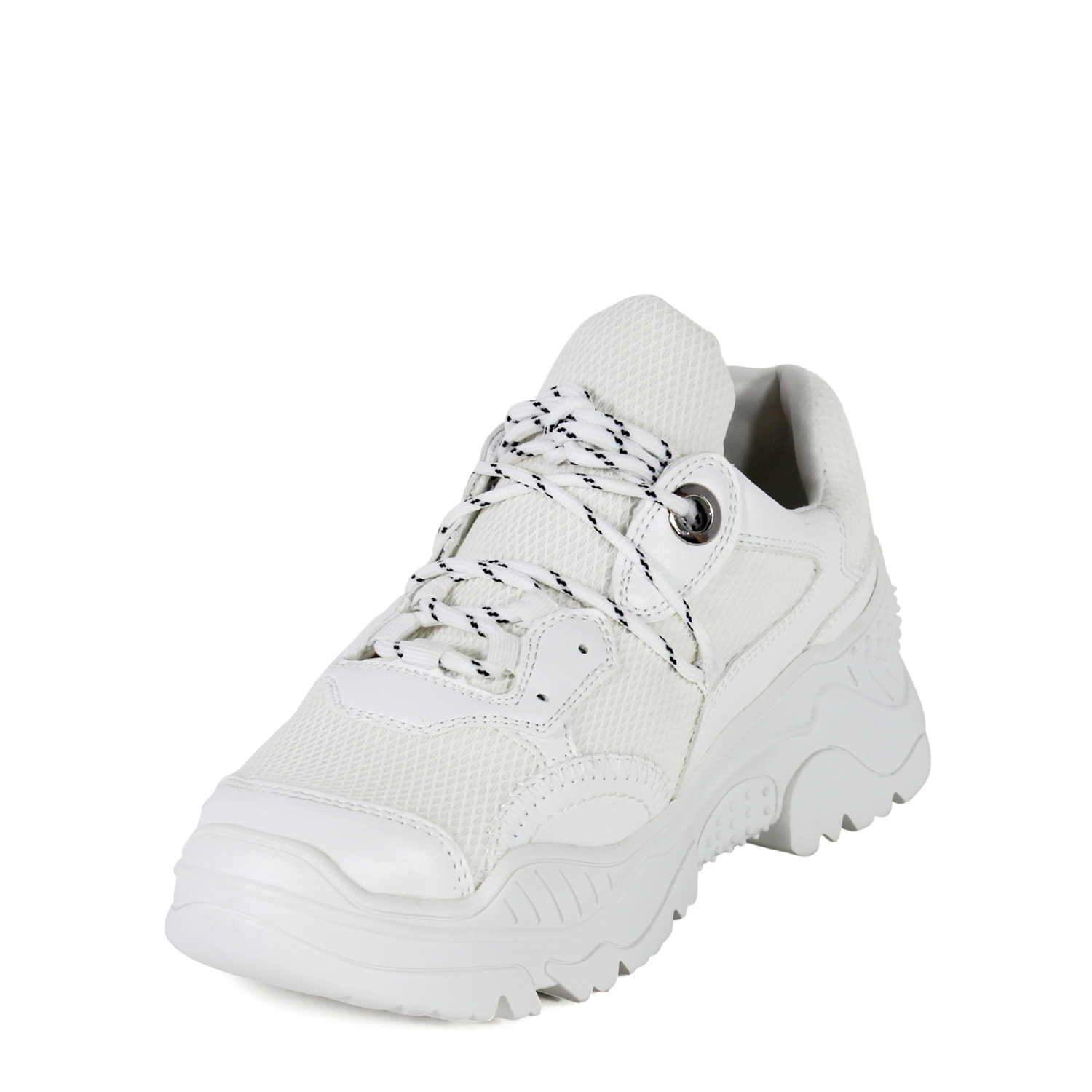 Zapatilla Alta Cordon Mixto Blanco-1
