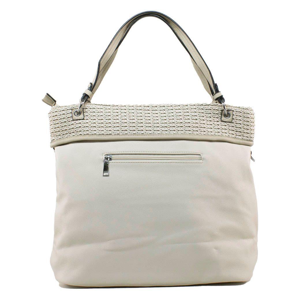 Cartera C/Franja Tejida Beige-2