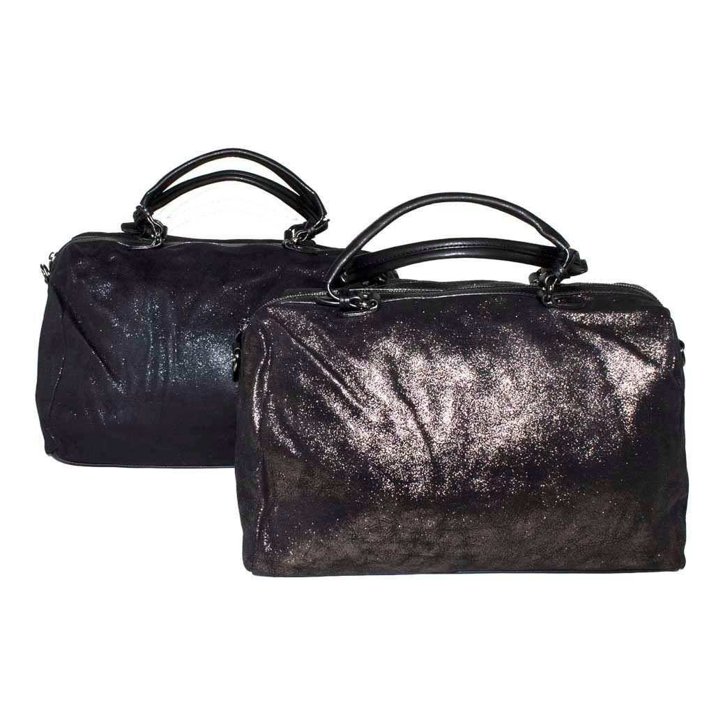 Cartera Mediana Bauletto metal Negro-5