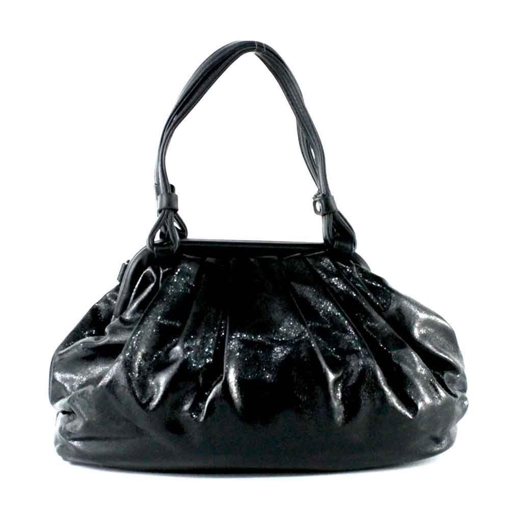Cartera Ecocuero Metalizada 585 Mujer Negro Mailea-2