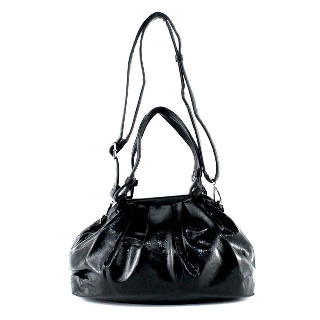 Cartera Ecocuero Metalizada 585 Mujer Negro Mailea-3