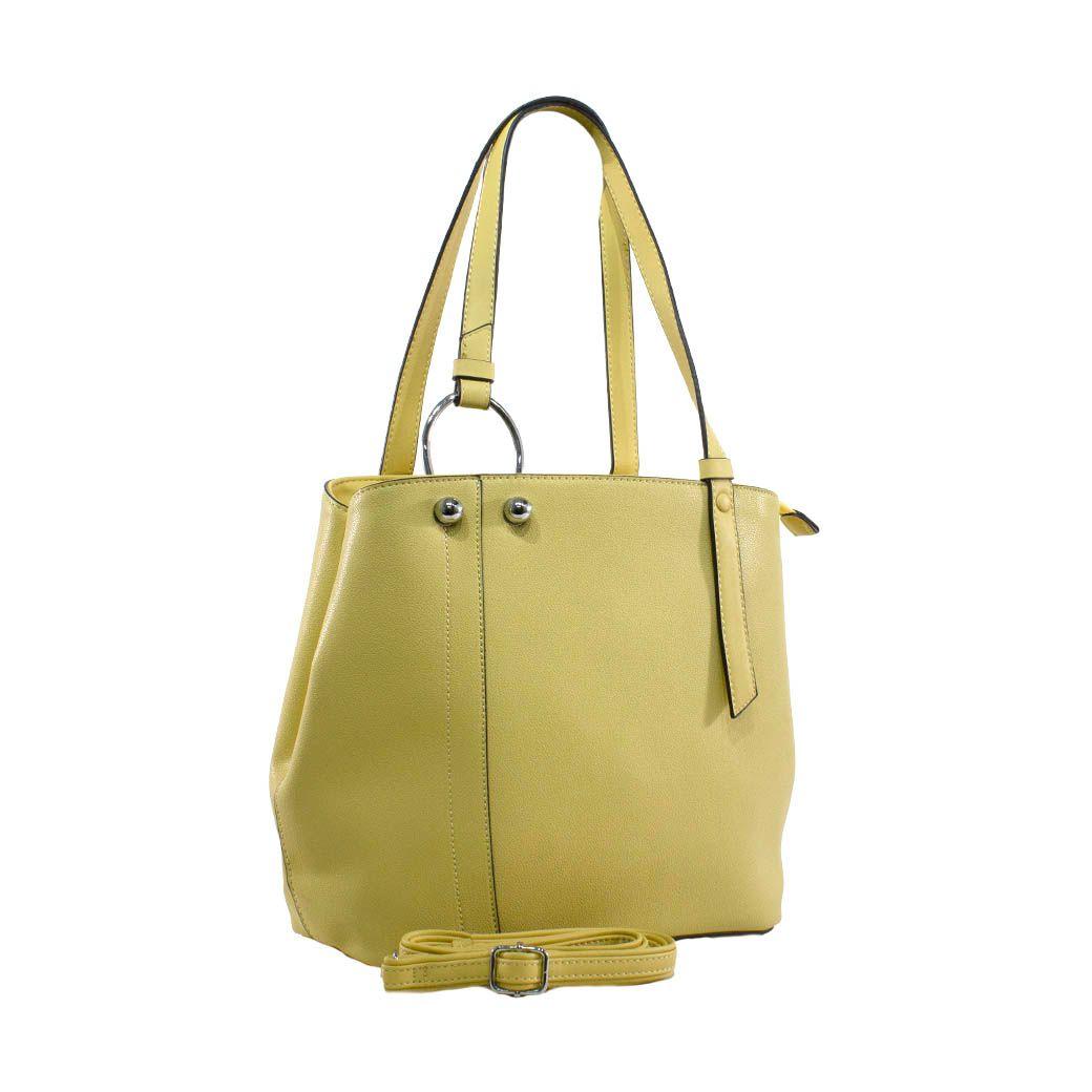 Cartera C/Correa Y Argolla Amarillo-1