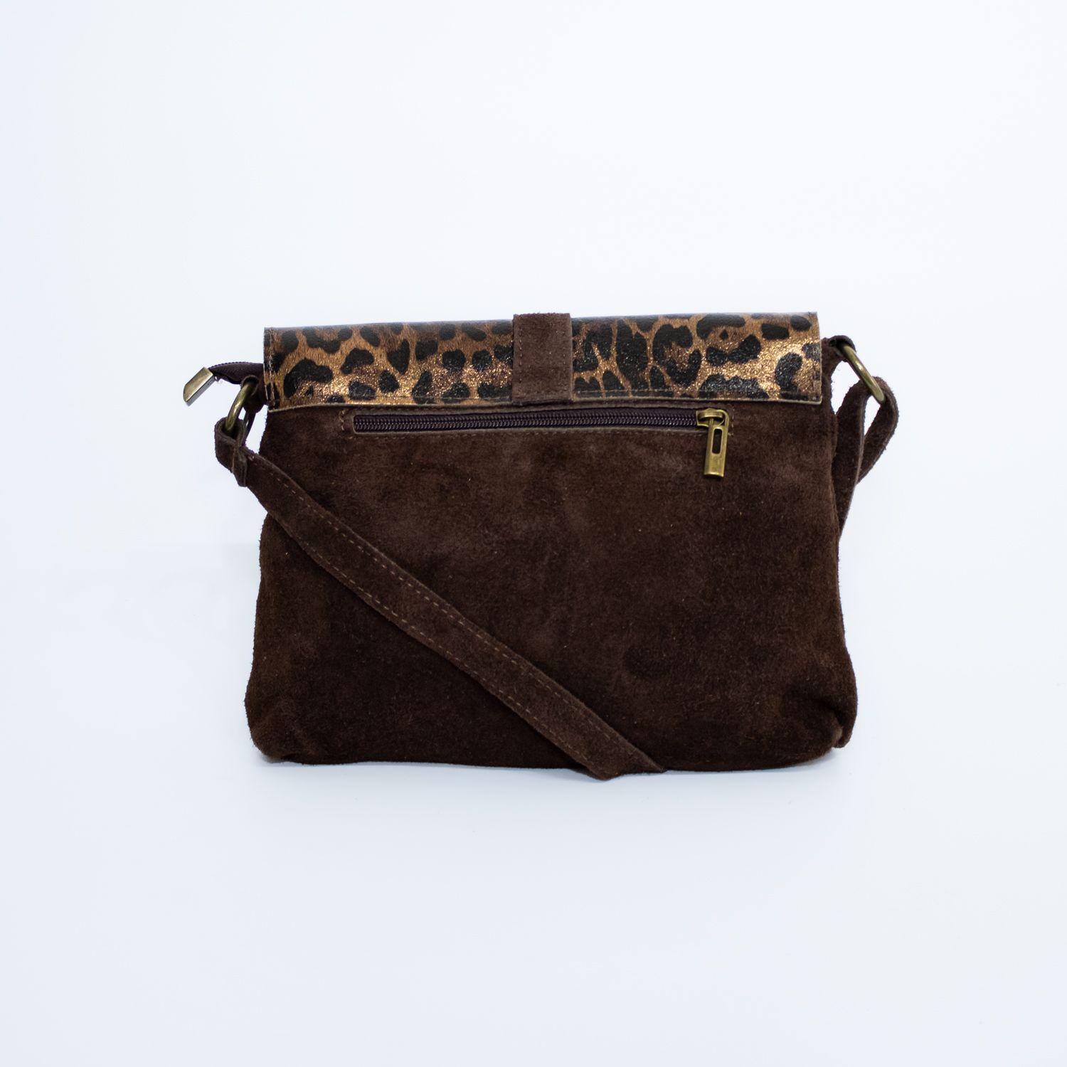 Bandolera Mailea reno con tapa leo Chocolate-2