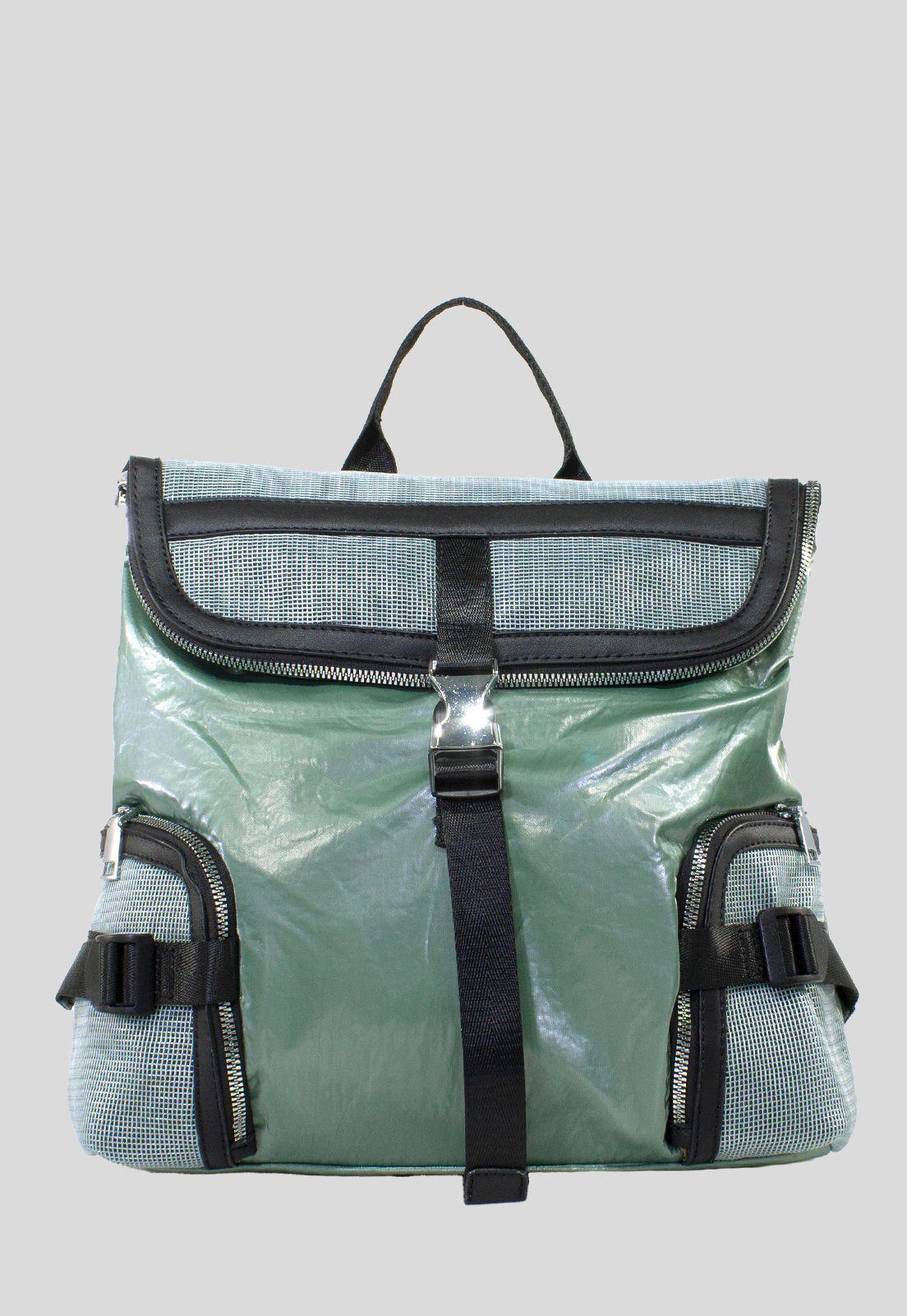 Mochila C/Franjas Negras Verde-0