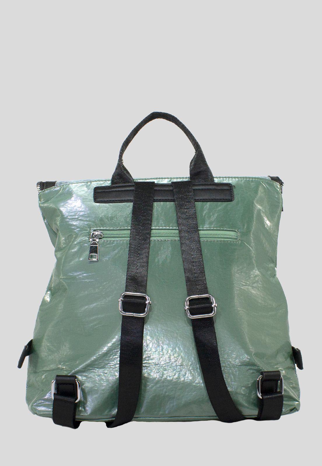 Mochila C/Franjas Negras Verde-2