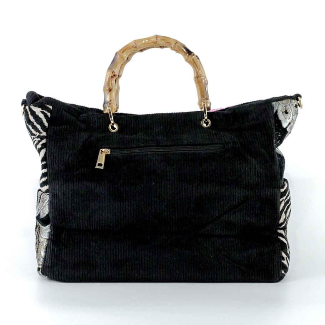 Cartera Cotele Manilla Bambu 007 Mujer Negro Mailea-2