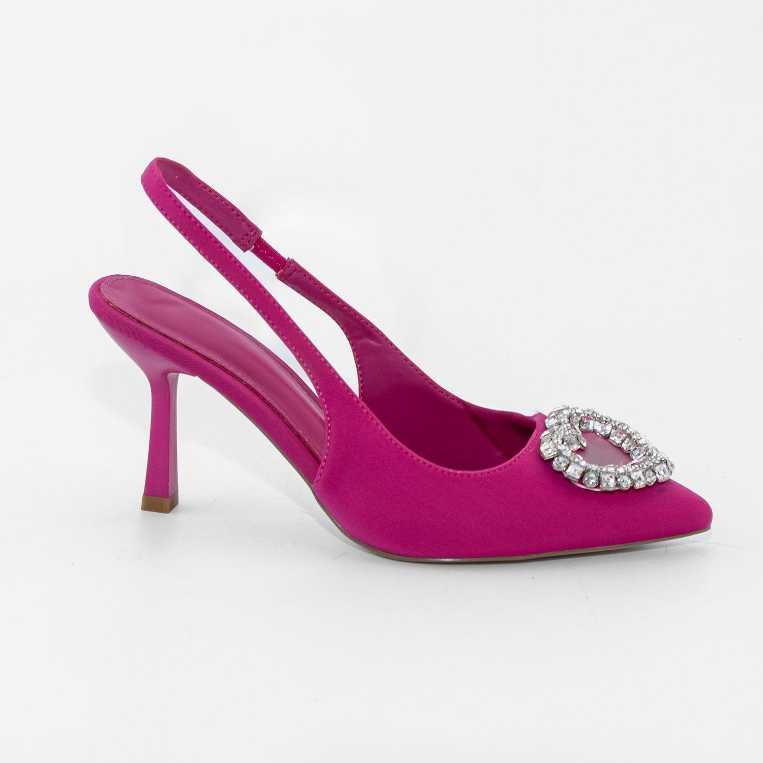 Stiletto Abierto Aplicacion Strass Fucsia Mailea-0