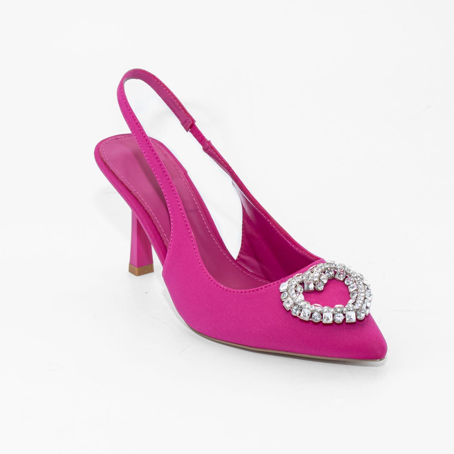 Stiletto Abierto Aplicacion Strass Fucsia Mailea-1
