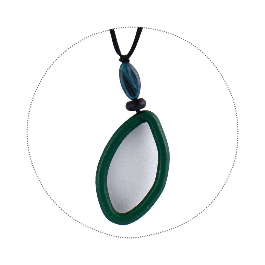 Collar Gota y Corazon Verde-2