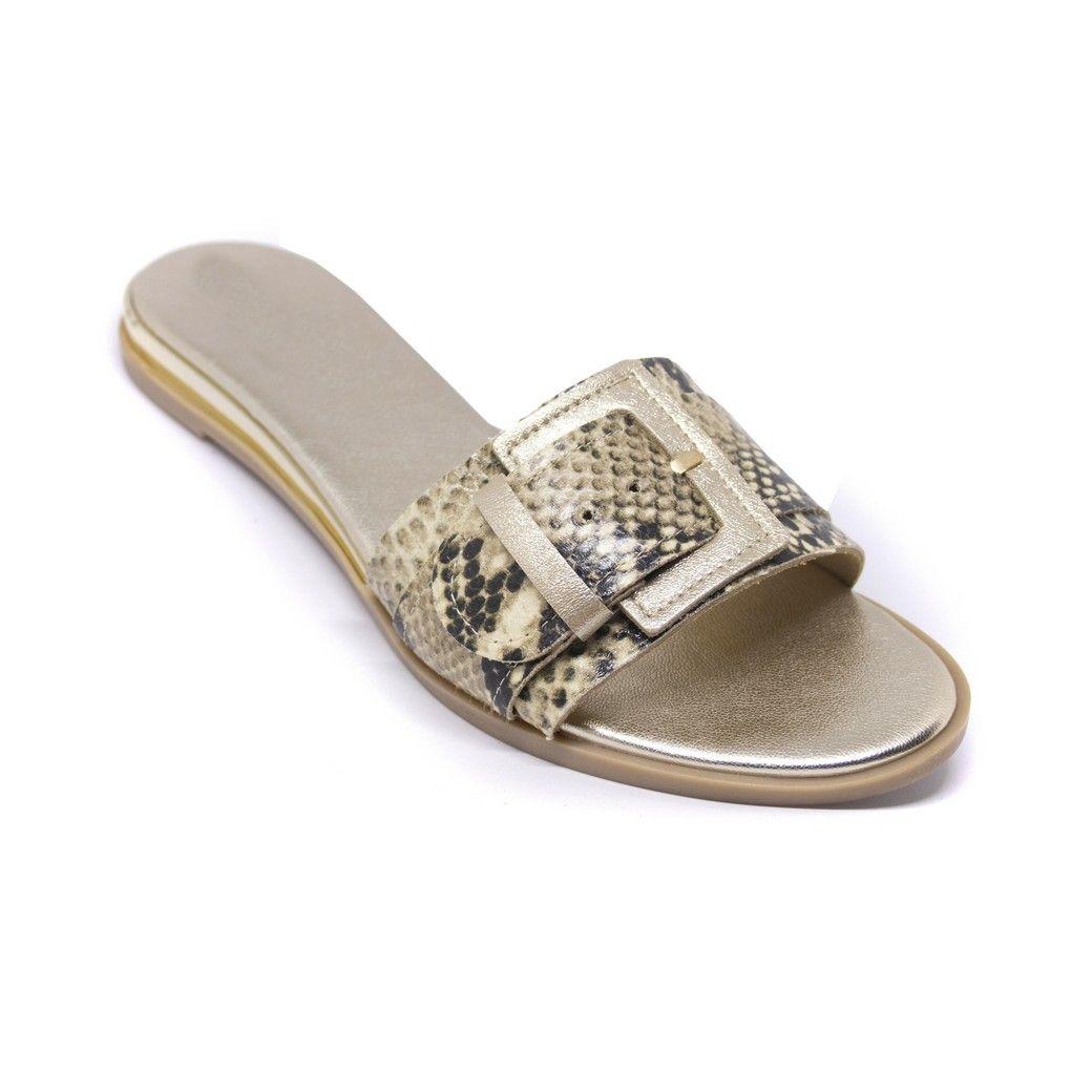 Sandalia Baja Cuero Piton Oro-1