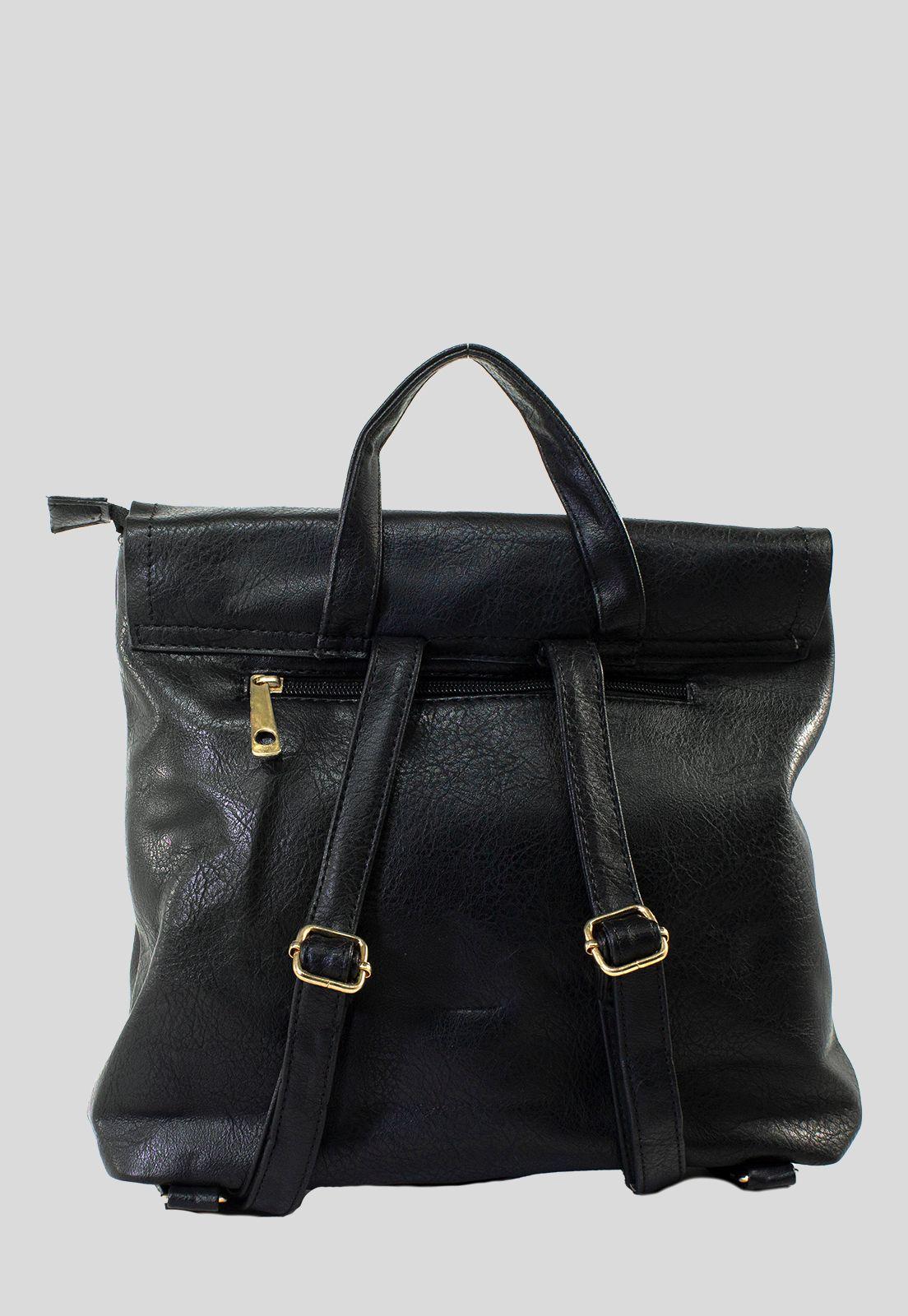 Mochila Con Argolla Cuadrada Negro-2