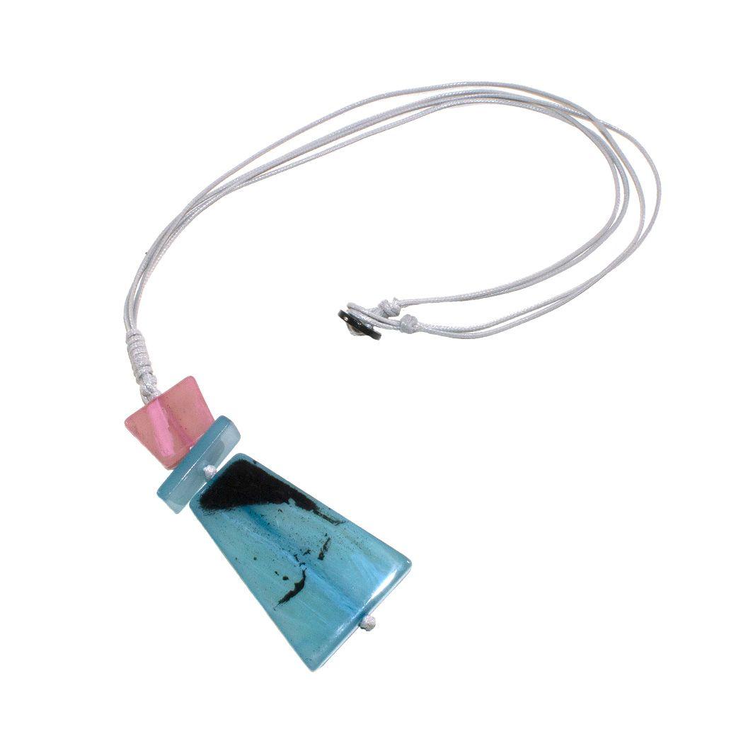 Collar Acrilico Trapecio Celeste-2
