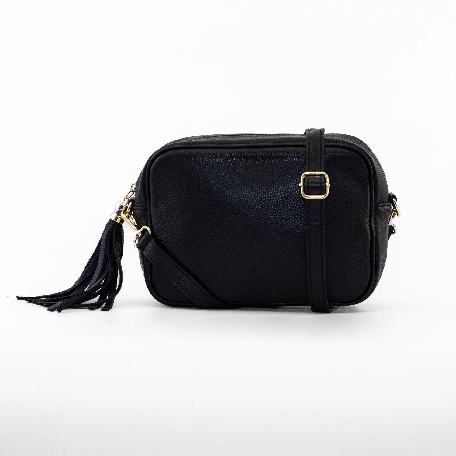 Cartera cuero rectangular lisa Negro-0