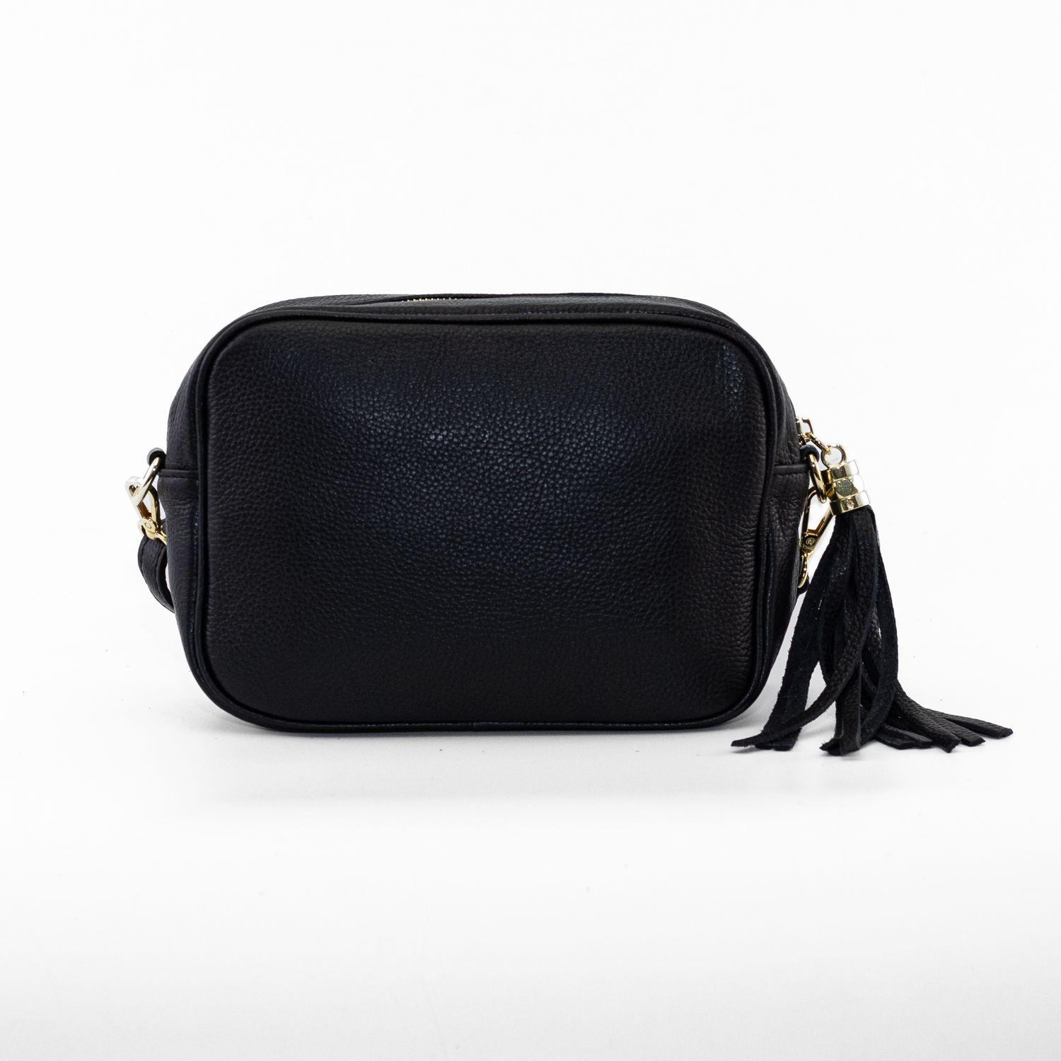 Cartera cuero rectangular lisa Negro-2