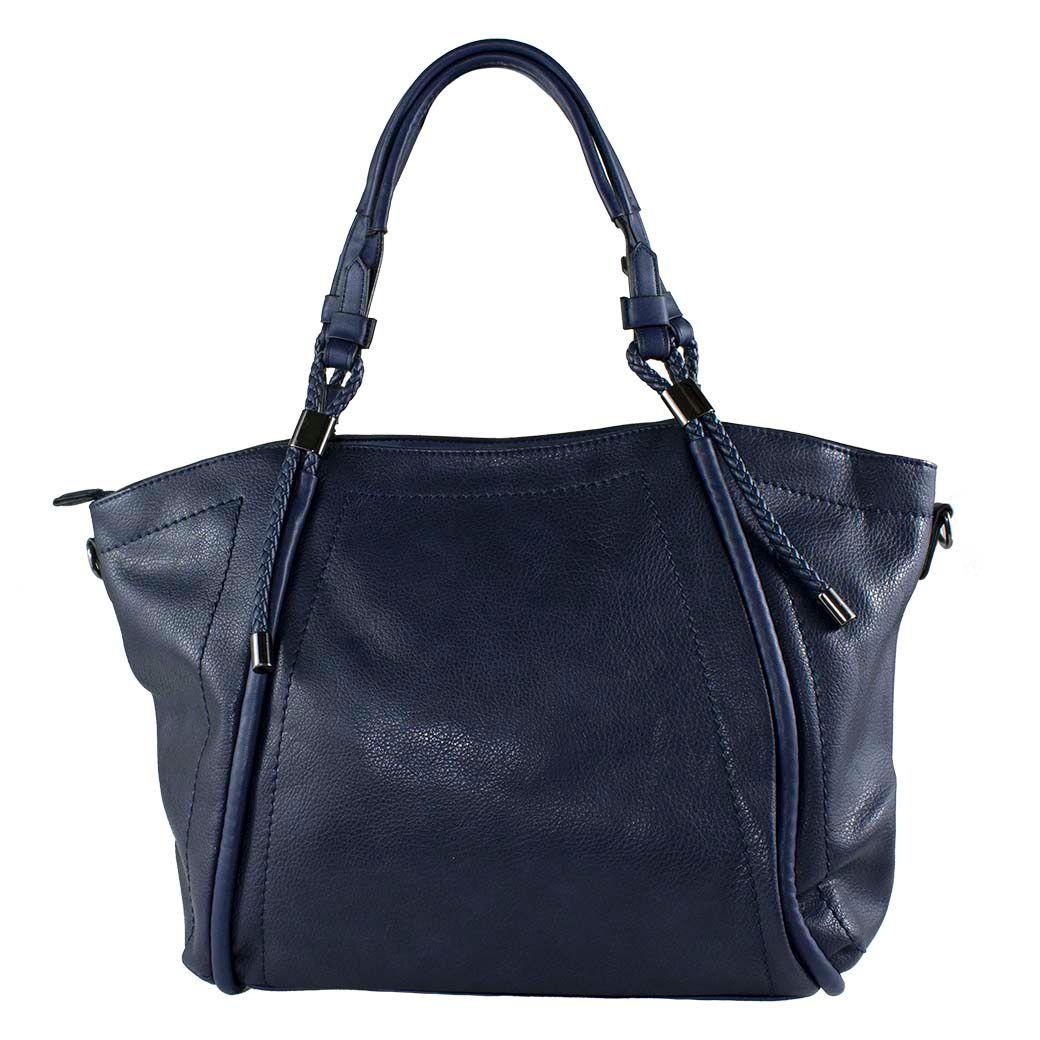 Cartera Lazos Trenzados Frontales Azul-0