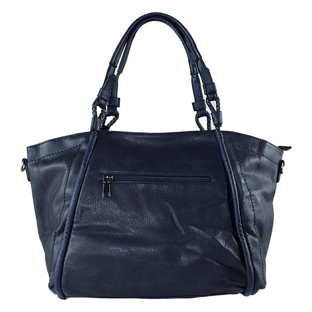Cartera Lazos Trenzados Frontales Azul-2