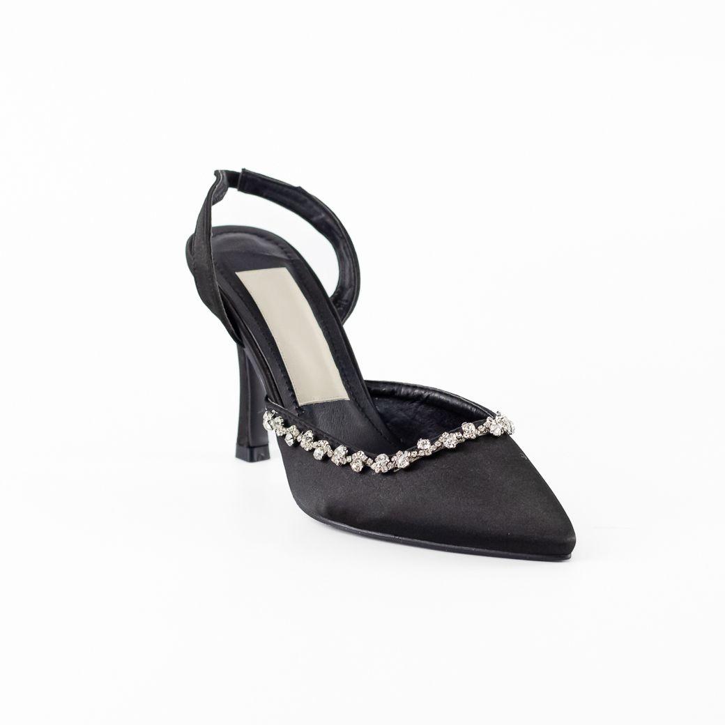 Stilleto Fiesta Borde de Piedras 428 Mujer Negro Mailea-1