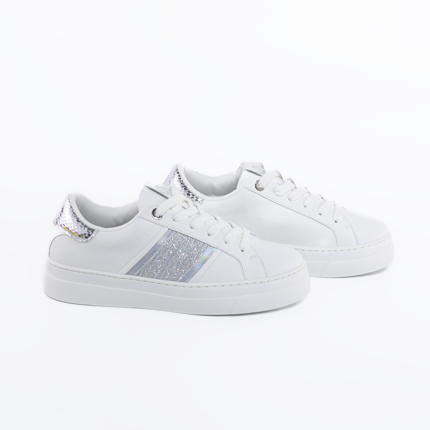 Zapatilla c/escarcha Plata-3