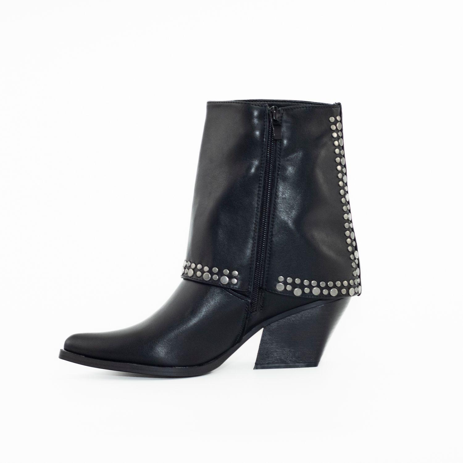 Botin taco vaquero c/elastico Negro-2