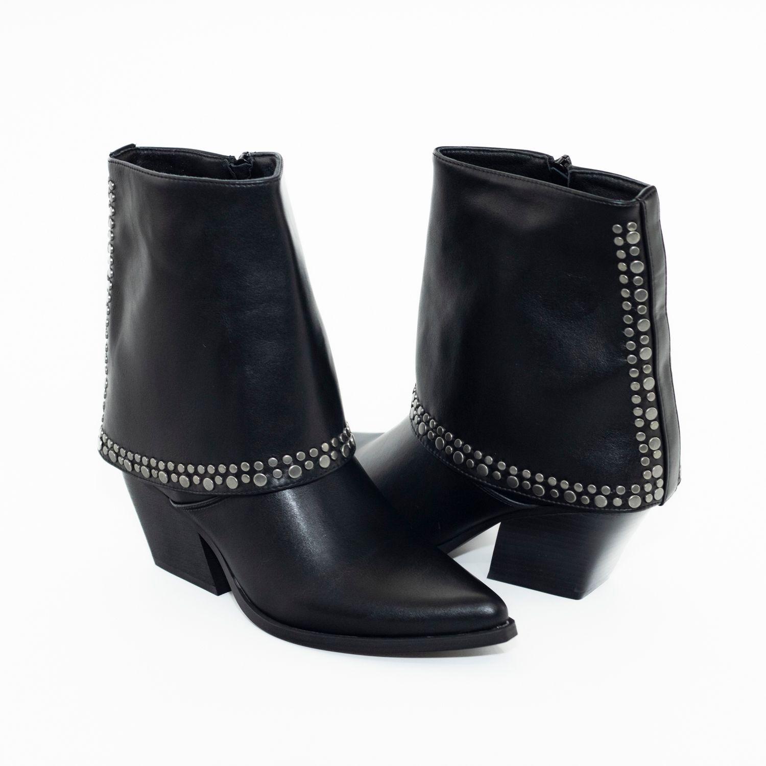 Botin taco vaquero c/elastico Negro-3