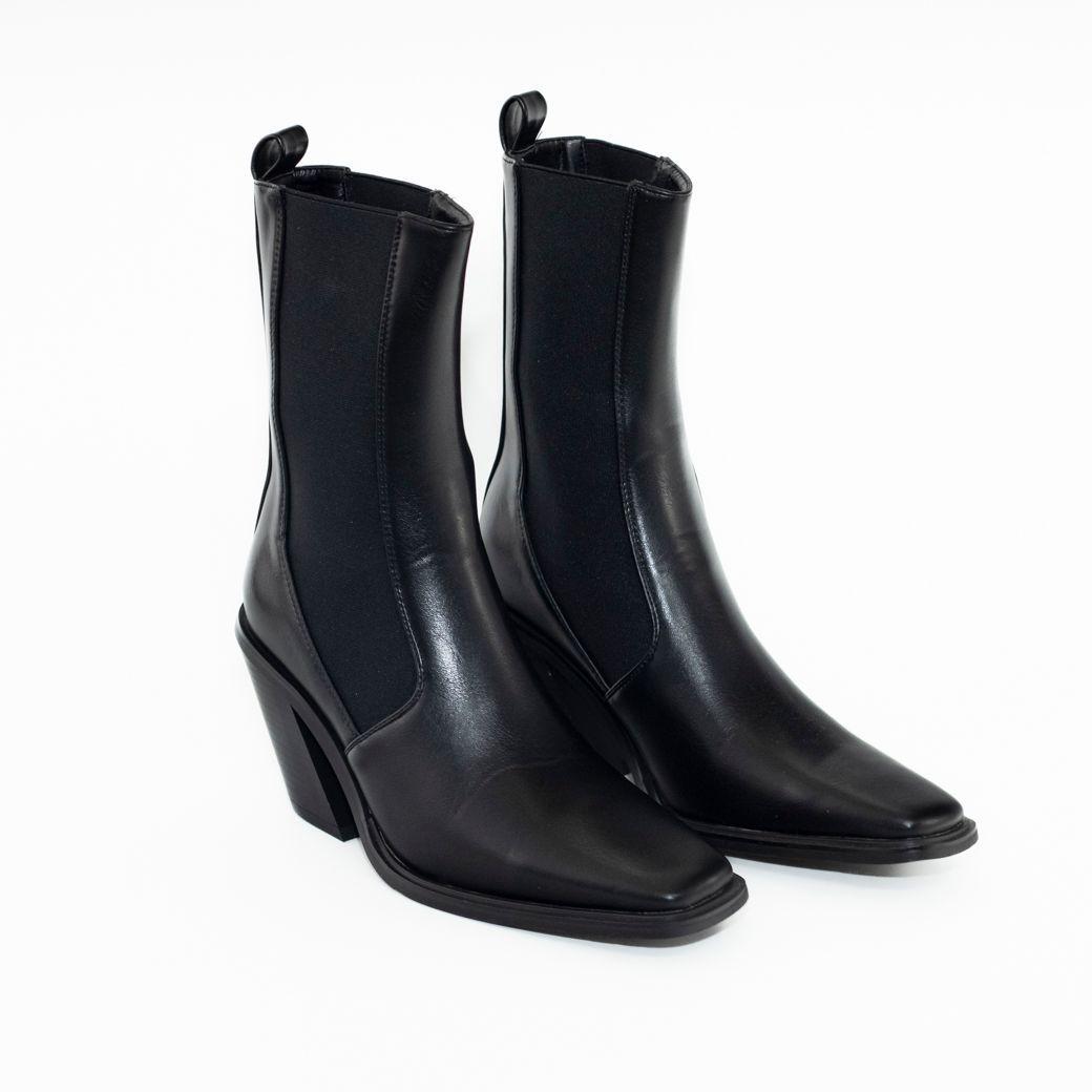 Botin taco vaquero c/elastico Negro-3