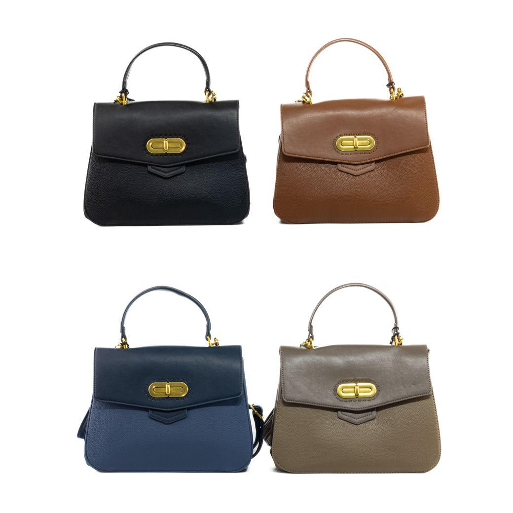 Cartera rigida cerrojo ovalado Tostado-4