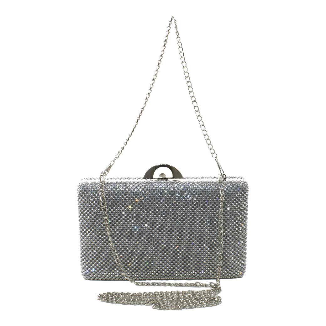 Cartera Noche Full Strass Plata-0