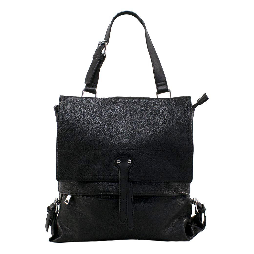 Mochila Con Tapa Rectangular Negro-0