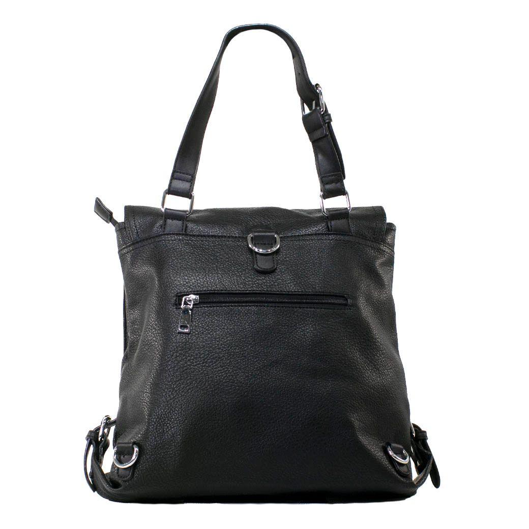 Mochila Con Tapa Rectangular Negro-2