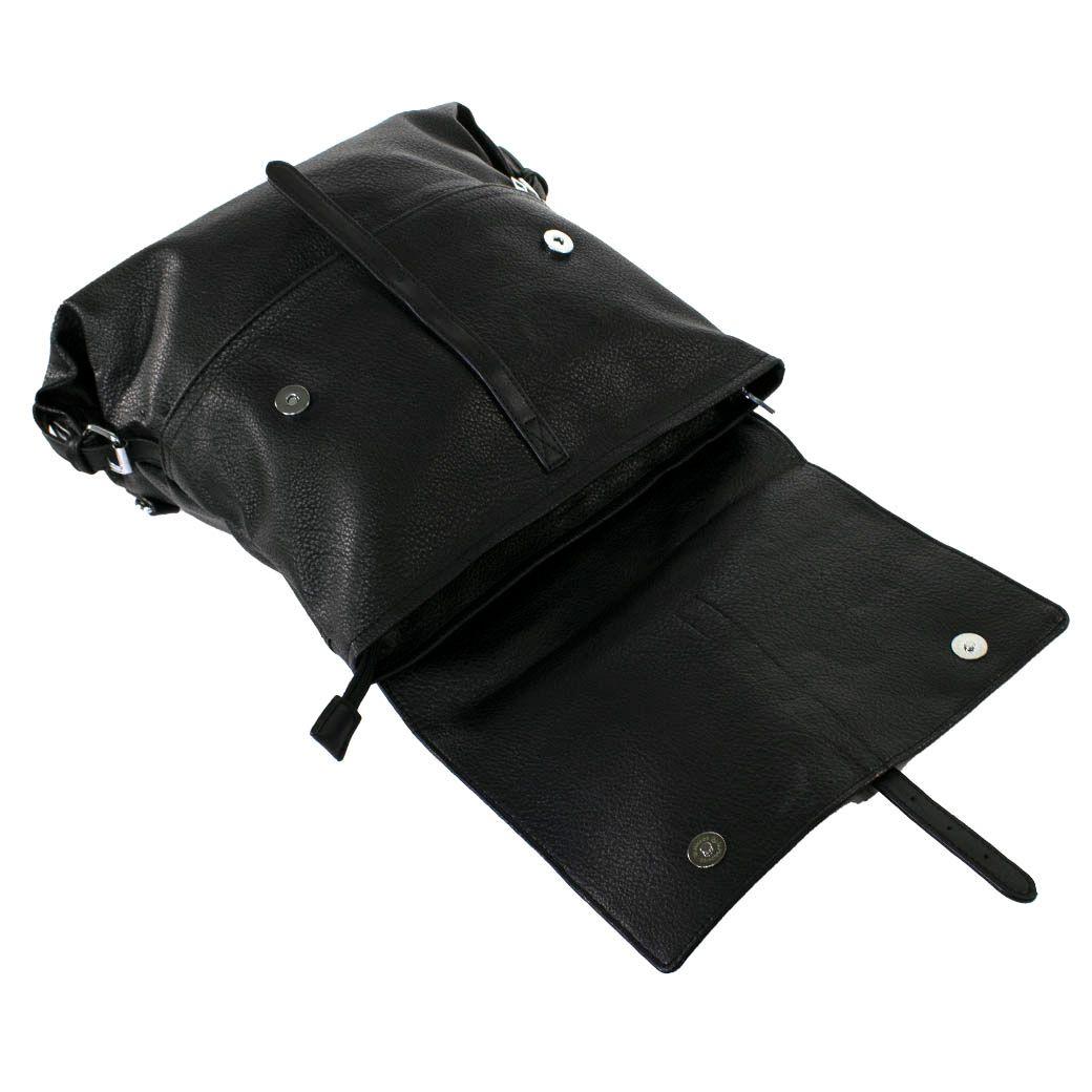 Mochila Con Tapa Rectangular Negro-3