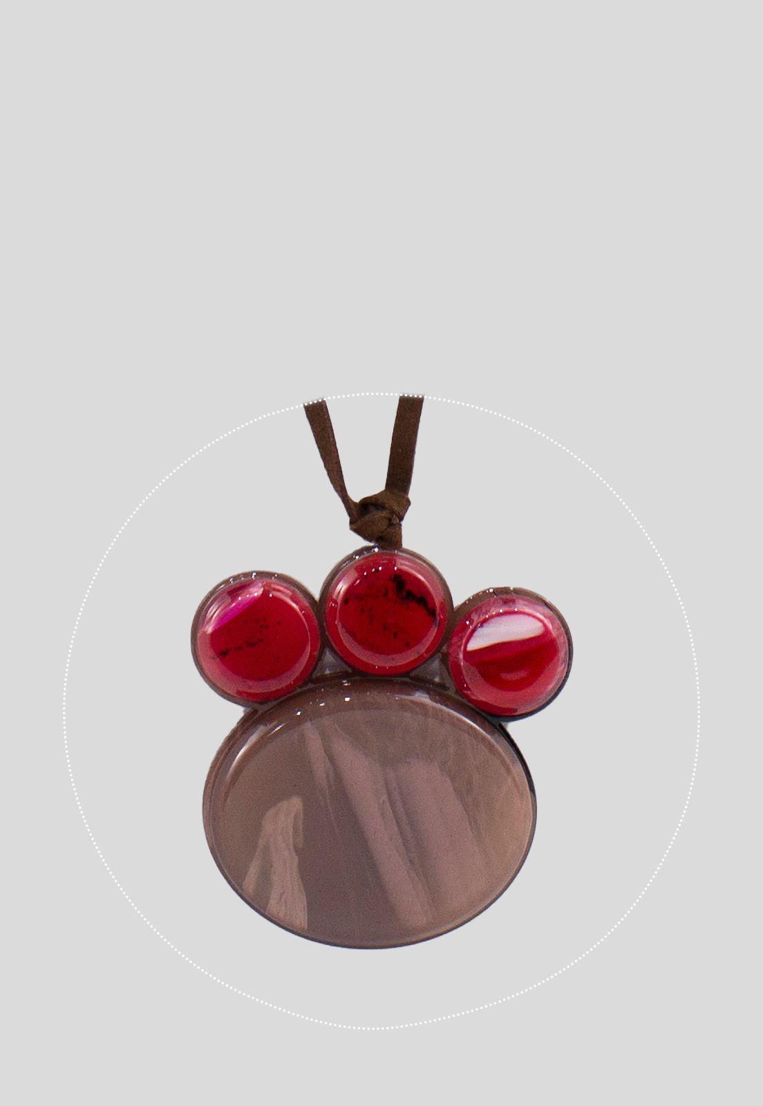 Collar 3 Placas Chicas Burdeo-2