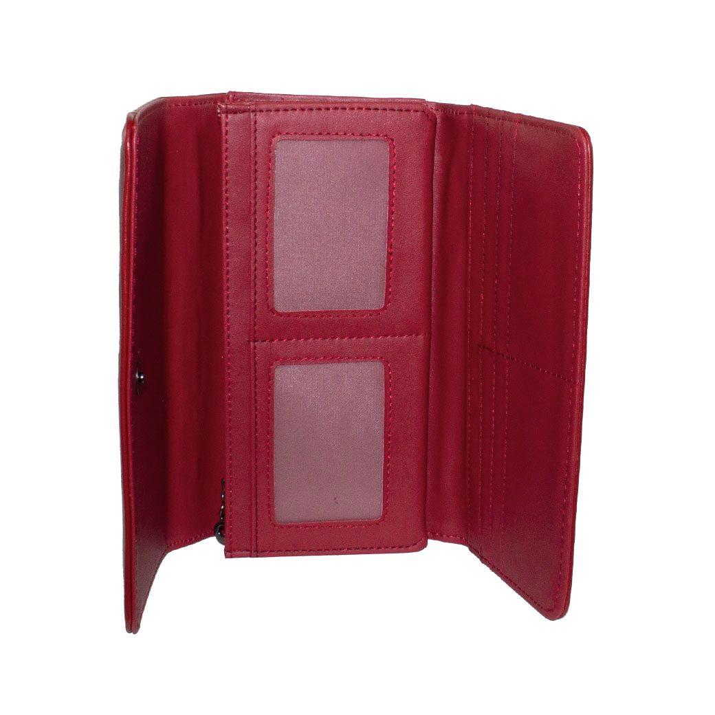 Billetera grande tapa c/piton Rojo-3