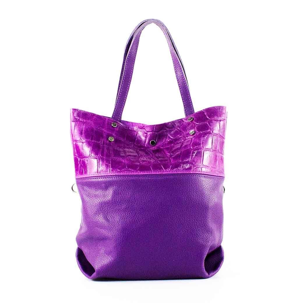 Cartera de Cuero Coco Broche 743 Mujer Morado Mailea-2