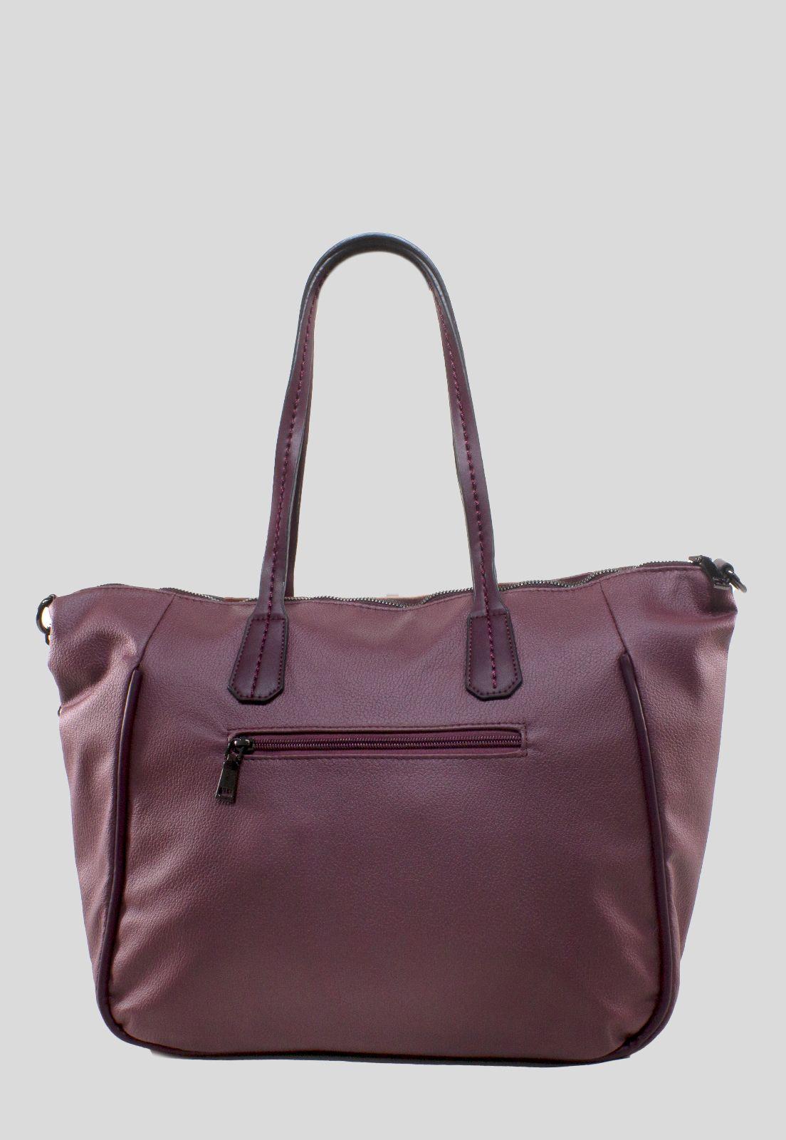 Cartera Grande Franjas Burdeo-2