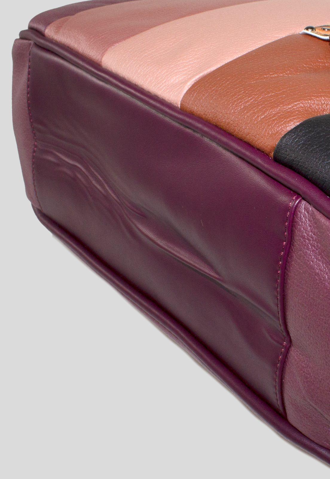 Cartera Grande Franjas Burdeo-4
