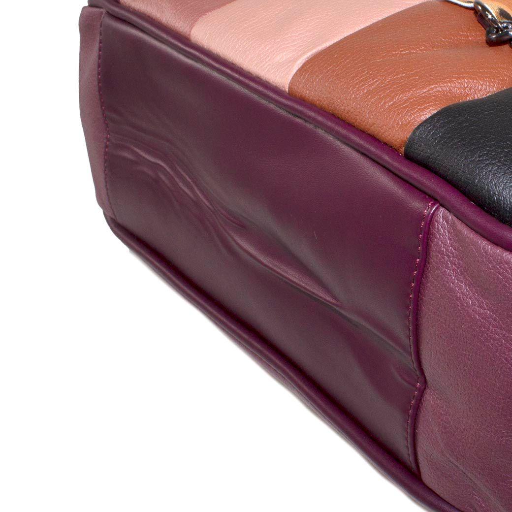 Cartera Grande Franjas Burdeo-4