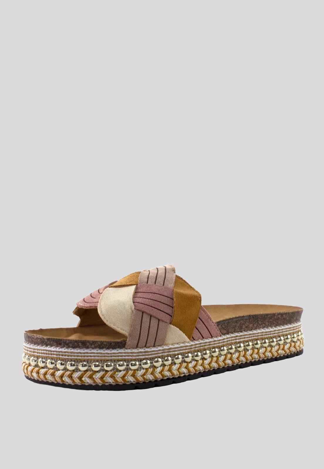 Sandalia Baja Olas Tricolor Camel-0