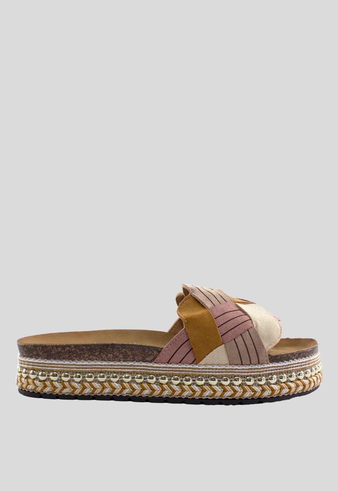 Sandalia Baja Olas Tricolor Camel-1